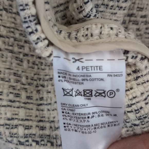 Banana Republic Blazer Womens 4P Cotton Corpcore Elegant Neutral - Picture 6 of 9